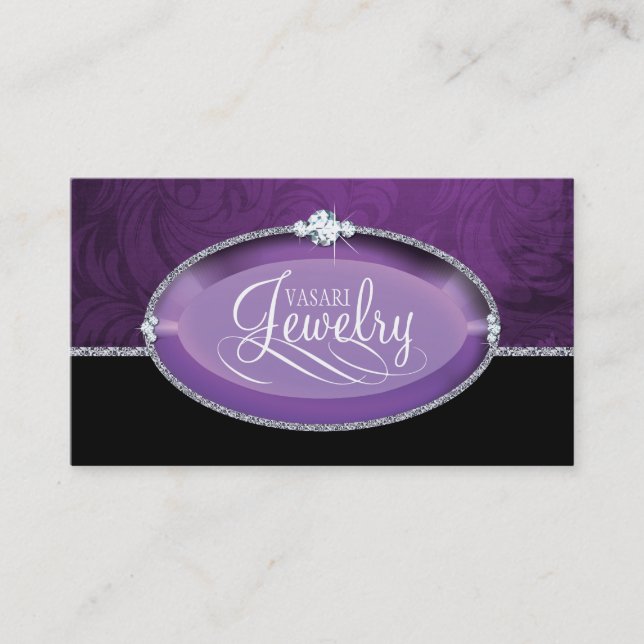 Elegante Schmuck-Visitenkarte-Schablone Visitenkarte (Vorderseite)