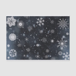 Elegante schneebedeckte Winternacht Seidenpapier