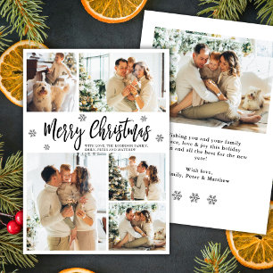 Elegante Schneeflocke 5-Foto-Collage Weihnachten  