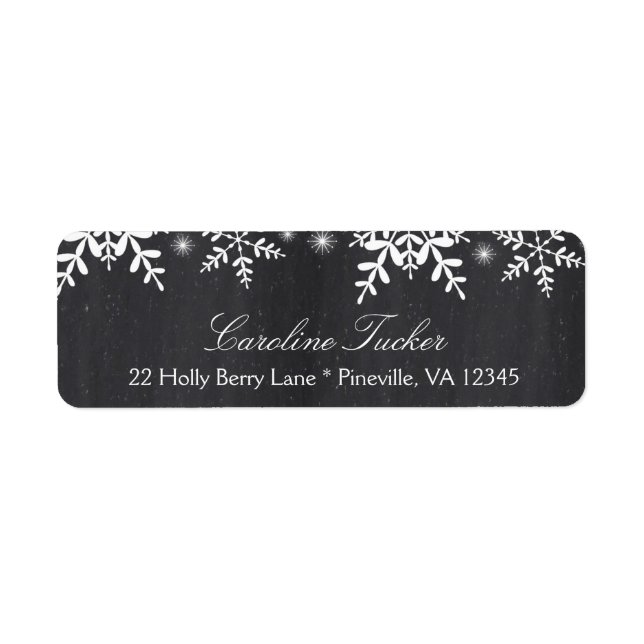 Elegante Schneeflocken auf Chalkboard WinterBaby D (Vorne)