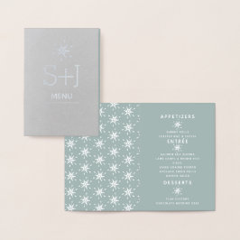 Elegante Schneeflocken Hochzeitliches Weihnachtsme Folienkarte