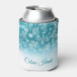 Elegante Schneeflocken Personalisiert | Can Cooler Dosenkühler