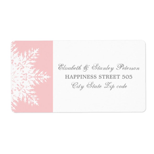 Elegante Schneeflocken pink, weiße Winterhochzeit (Vorne)