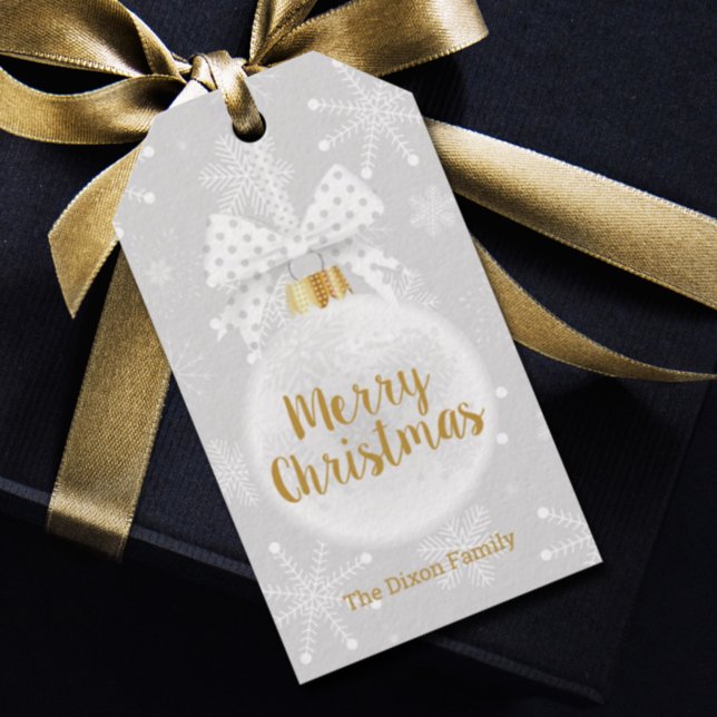 Elegante Schneeflocken Weihnachten Geschenkanhänger (Von Creator hochgeladen)