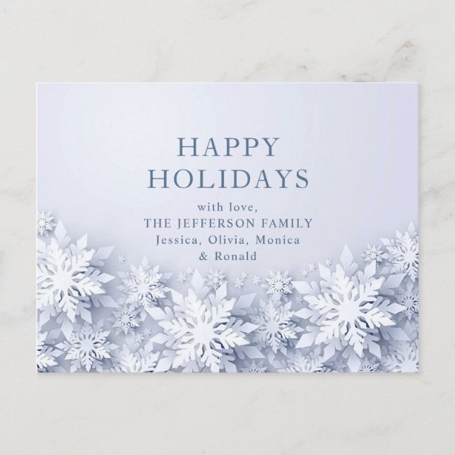 Elegante Schneeflocken Weihnachten Weihnachten Gru Postkarte (Vorderseite)