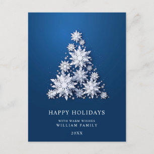 Elegante Schneeflocken Weihnachtsbaum Gruß Postkarte