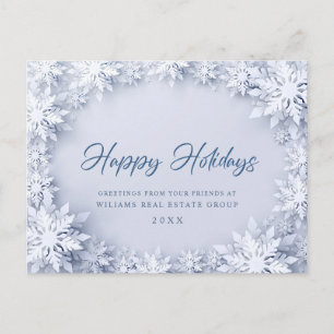 Elegante Schneeflocken Weihnachtsfeiertag im Unter Postkarte