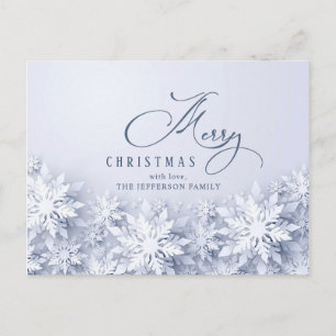 Elegante Schneeflocken Weihnachtsgruß Postkarte