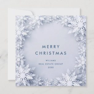 Elegante Schneeflocken Weihnachtsgrüße im Unterneh Feiertagskarte