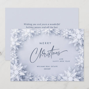 Elegante Schneeflocken Weihnachtsgrüße im Unterneh Feiertagskarte