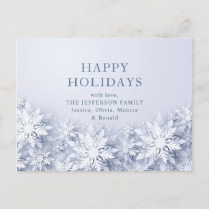 Elegante Schneeflocken Weihnachtsgrüße Postkarte