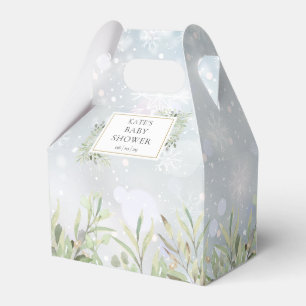 Elegante Schneeglöckchen-Grüner-Baby-Party Geschenkschachtel