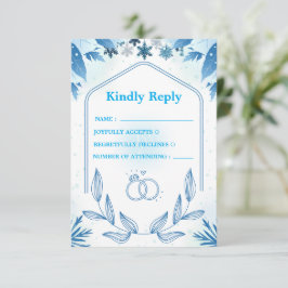 Elegante Schneeklocken-Eisblumen-Antwortkarte RSVP Karte