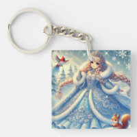 Elegante Schneekönigin im Winter Wonderland