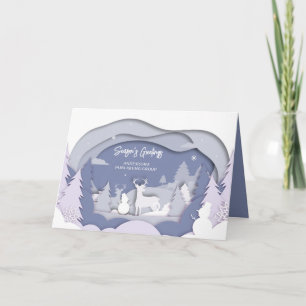 Elegante Schneeszene Firmen-Weihnachtskarte Feiertagskarte