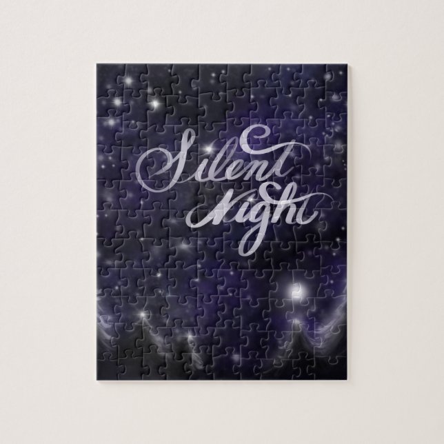 Elegante Schneeszene Stille Nacht (Vertikal)
