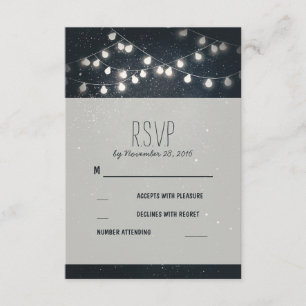 Elegante Schnur beleuchtet die Nachtsterne, die RSVP Karte