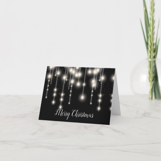 Elegante Schnur beleuchtet Weihnachtskarte Feiertagskarte (Vorderseite)