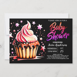 Elegante Schokolade Bliss Girl Babydusche Einladung