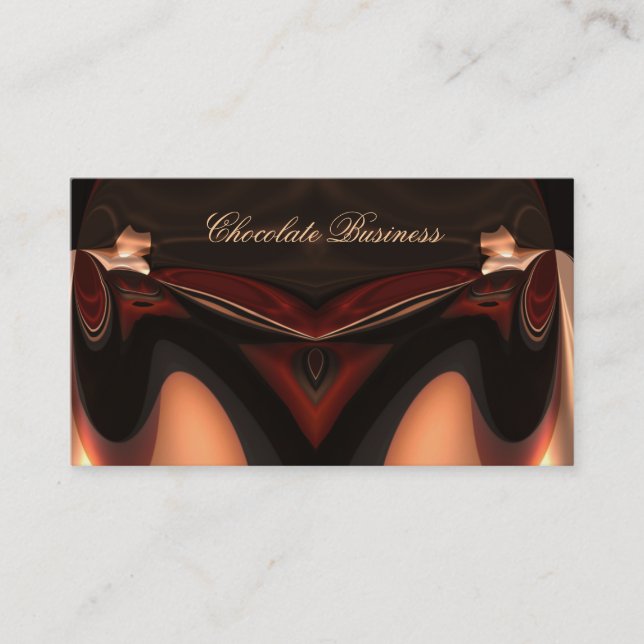Elegante Schokolade Swirl Creme Brown Profil Visitenkarte (Vorderseite)