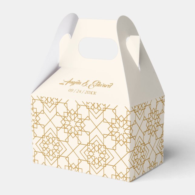Elegante Schokolade und Gold-Gastgeschenk Hochzeit Geschenkschachtel (Vorderseite)