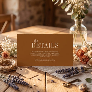 Elegante Schokoladen-Minimalistische Hochzeit Begleitkarte