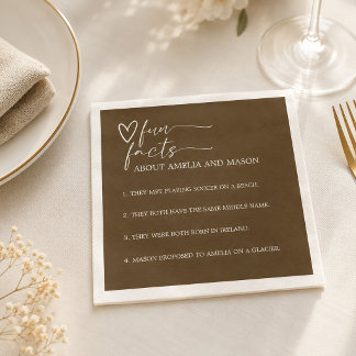 Elegante Schokoladenbraune Wissenswertes Hochzeit Serviette