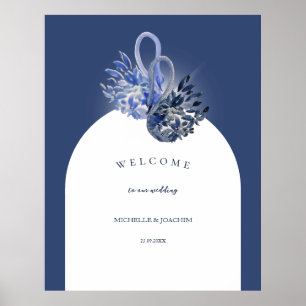 Elegante Schöne blaue Schwäne Kunst, Dichtung und  Poster