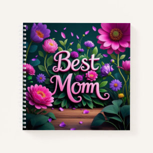 Elegante Schöne Blume der besten Mama Notizbuch