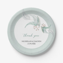 Elegante Schöne Eukalyptus Watercolor Pappteller