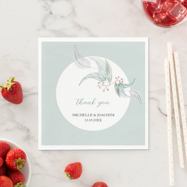Elegante Schöne Eukalyptus Watercolor Serviette (Beispiel)