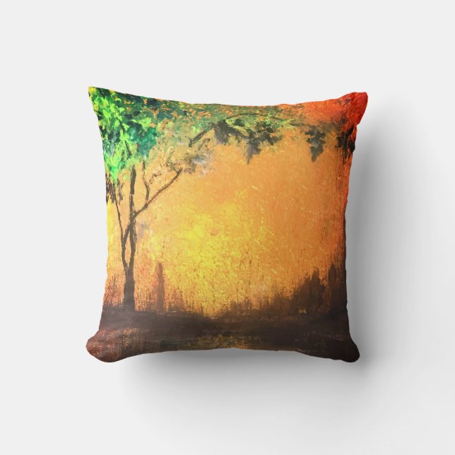 Elegante, schöne Golden Sunset Reflektion Kissen (Vorderseite)