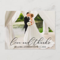 Elegante schöne Kalligrafie Hochzeit Liebe Dankesc
