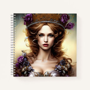Elegante Schöne Prinzessin Lila Rose Notizbuch