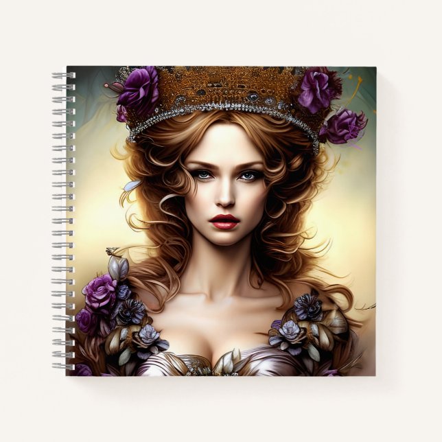 Elegante Schöne Prinzessin Lila Rose Notizbuch (Vorderseite)