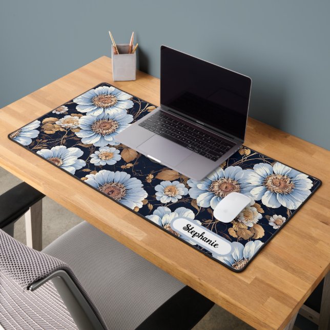 Elegante Schöne weiße Blume Schreibtischunterlage (Büro 2)