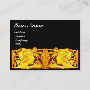 ELEGANTE SCHÖNHEIT /LADY MIT GOLD GELB BOW.BLUME VISITENKARTE