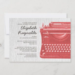 Elegante Schreibmaschine Keys Bridal Shower Einlad Einladung