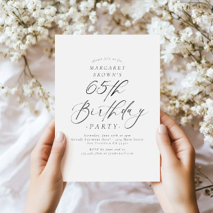 Elegante Schreibschrift-Calligraphy 65. Geburtstag Einladung