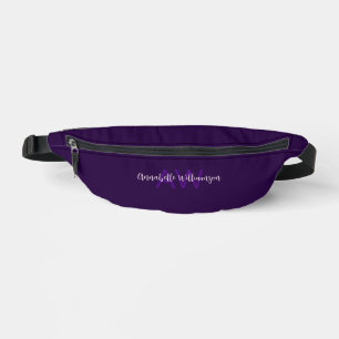 Elegante Schreibschrift Initialen & Name Tiefviole Bauchtasche