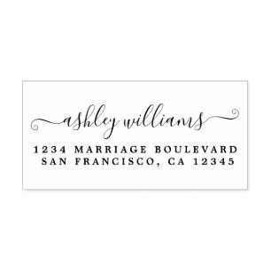 Elegante Schreibschrift Name Adresse Permastempel