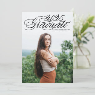 Elegante Schrift 2018 Foto-Abschluss-Einladung II Einladung