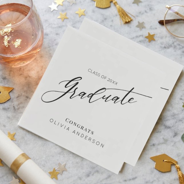 Elegante Schrift Abschlussfeier Serviette (Von Creator hochgeladen)