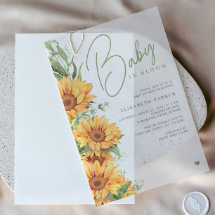 Elegante Schrift Blumen-Baby-Party-Overlay