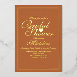 Elegante Schrift Border Herz Brautparty Folien-Ein Folieneinladung