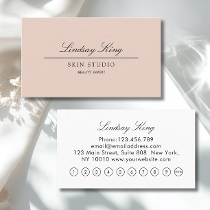 Elegante Schrift Dusty Rose Braun 10 Treuekarte Visitenkarte