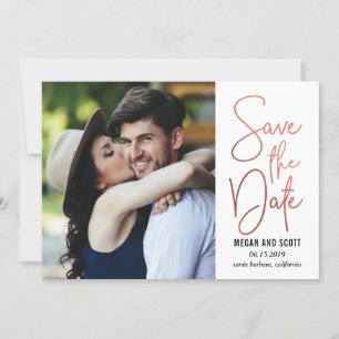 Elegante Schrift EDITABLE FARBE Termin RoseGold Save The Date