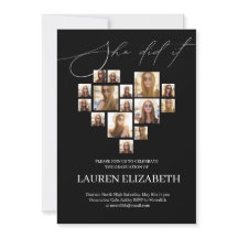 Elegante Schrift einfache 15-Foto-Collage Abschlus