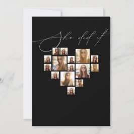 Elegante Schrift einfache 15-Foto-Collage Abschlus Einladung