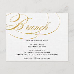 Elegante Schrift - Einladung zum Brunch - Gold